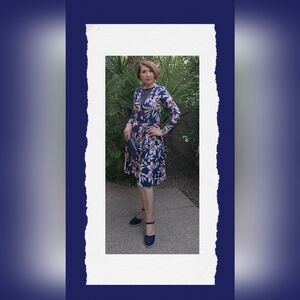 Yumi Kim Fabulous Floral Print Deep V-Neck A-line Wrap Dress, Size Small